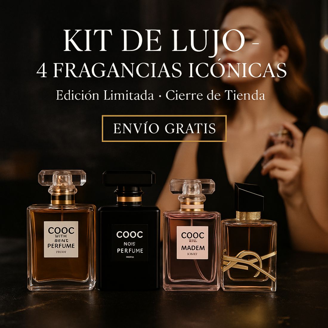 KIT 4 PERFUMES - COOC EAU DE PARFUM + COOC NOIR + COOC MADEM + YSL LIBRE