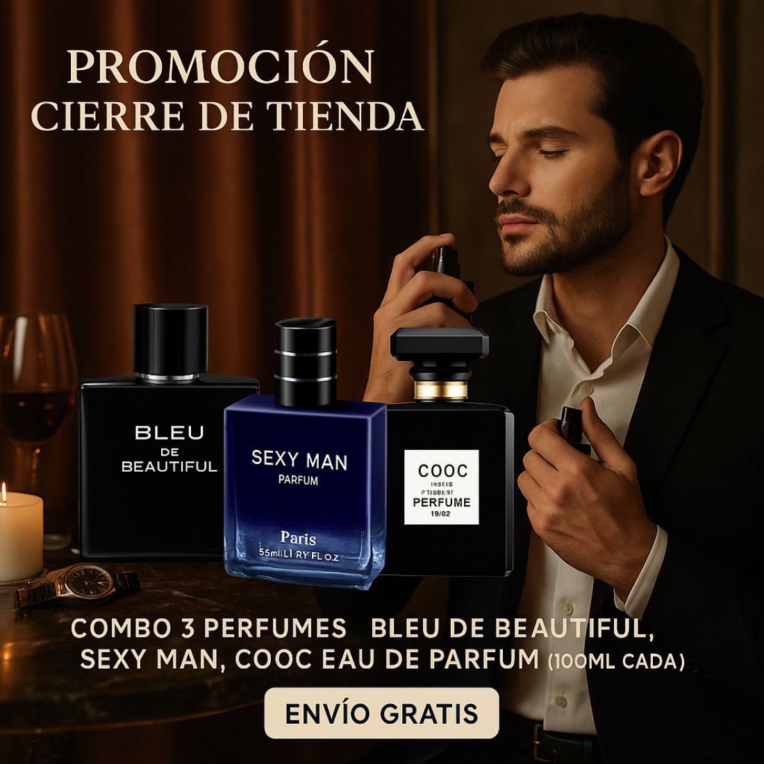 COMBO 3 PERFUMES - BLEU DE BEATIFUL, SEXY MAN, COOC EAU DE PARFUM